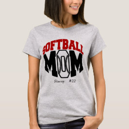 Red Softball Mamma Personlig T Shirt