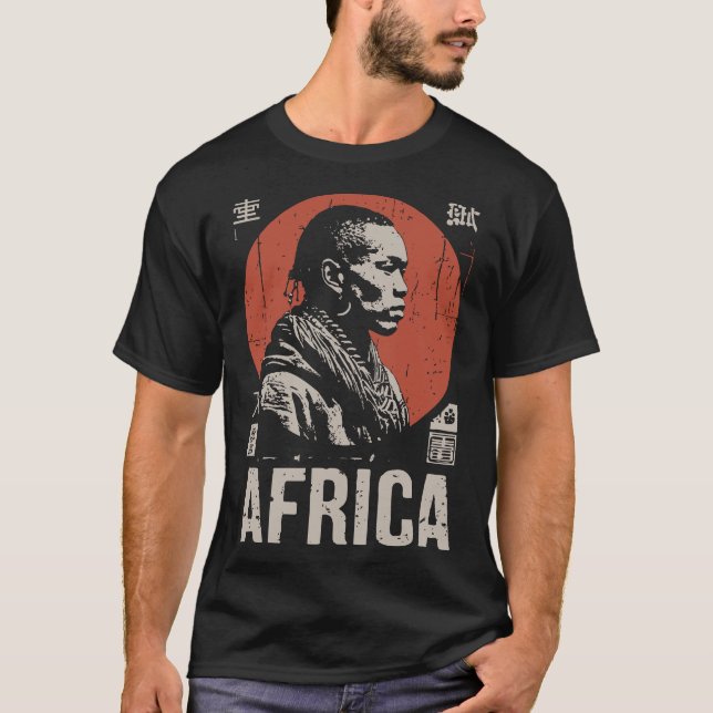 Red Sol African Porträtt | Kulturarv T Shirt (Framsida)