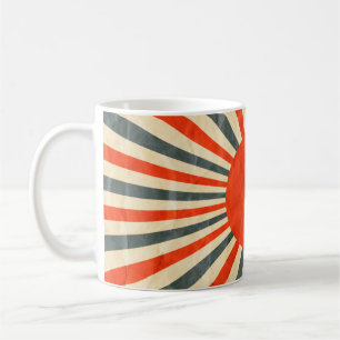 Red sol flagga på pappra struktur, vintage stil fö kaffemugg