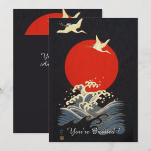 RED SOL ,JAPANESE FLYGKRANER,SJÖVINKARARE I SVARTA INBJUDNINGAR