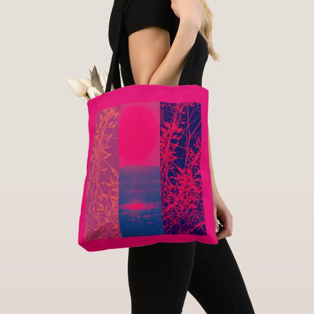 Red Sol Nature Tote Bag Tygkasse (Närbild)