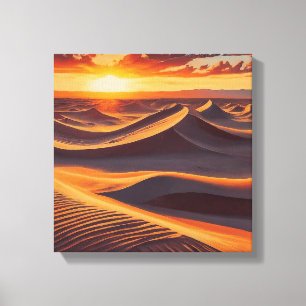Red sol shine in dessert canvas poster