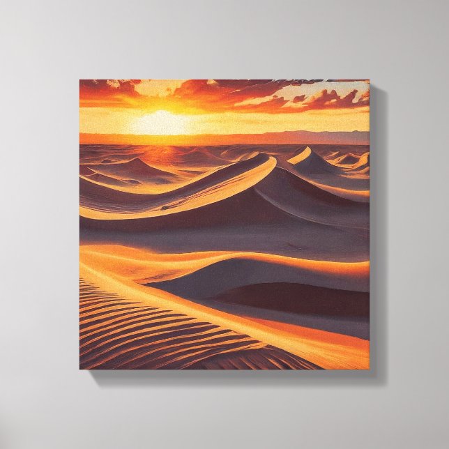 Red sol shine in dessert canvas poster (Framsida)