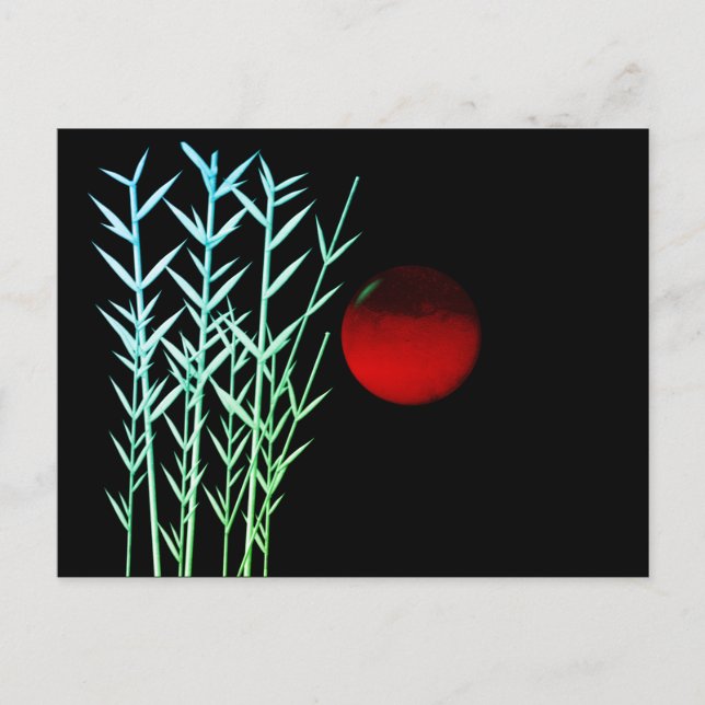 Red sol svartvit, svart  vykort (Framsida)