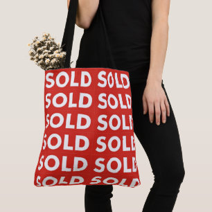 Red Sold Livsmedel Shopping Tote Bag Tygkasse