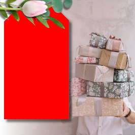 Red Solid Färg | Klassisk | ELEGANT | TRENDIG Presentetikett