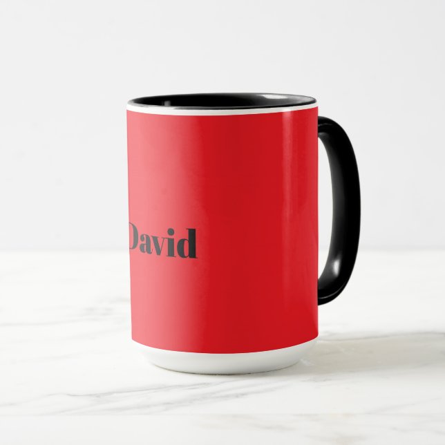 Red, solid red TEMPLATE, black text, Mugg (Framsida höger)