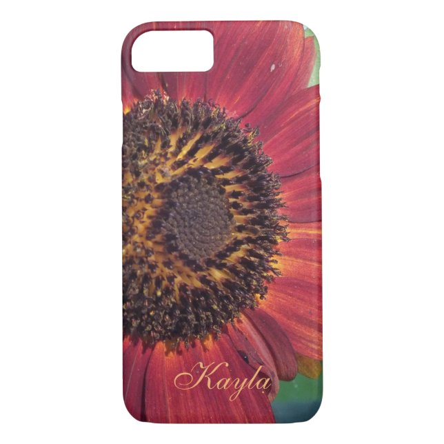 Red Solros iPhone 7 Fodral *personalize* Case-Mate iPhone Skal (Baksida)