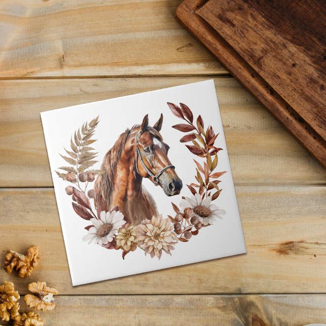 Red Sorrel Horse Autumn WAN Kakelplatta (Skapare uppladdad)