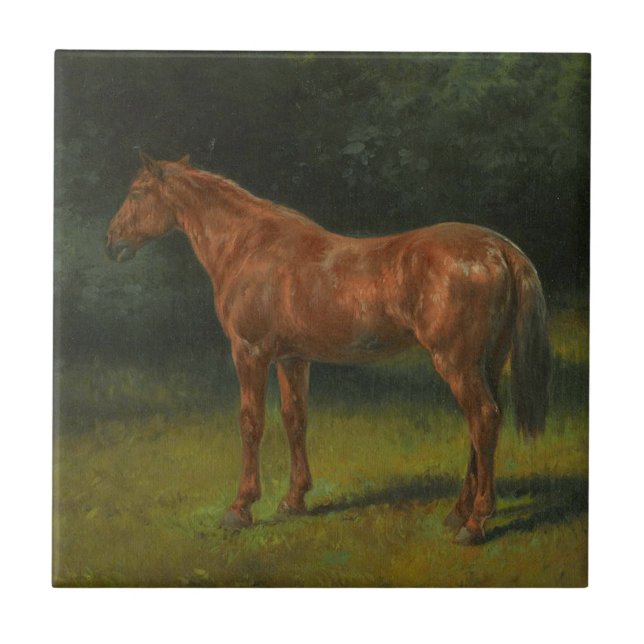 Red Sorrel Horse (av Rosa Bonheur) Kakelplatta (Framsidan)