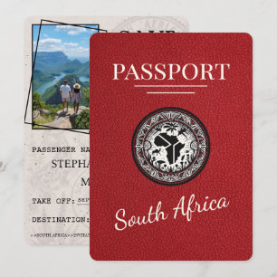 Red South Afrika Passport Spara Datumet
