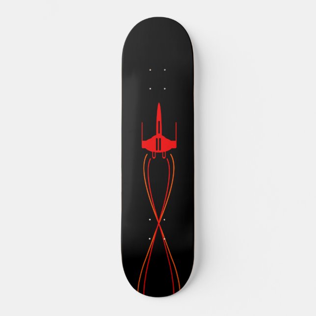 Red Spacesship Mini Skateboard Bräda 18,5 Cm (Framsida)