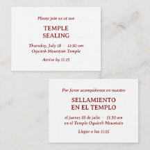 Red Spain-English Temple Sealing-inbjudan