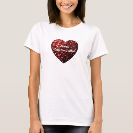 Red sparkles Heart Lycklig Alla hjärtans dag perso T-shirt