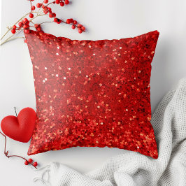 Red sparkling glitter pattern kudde