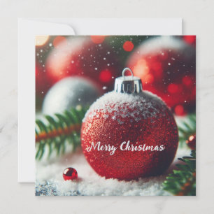 Red Sparkly-julprydnader Julkort
