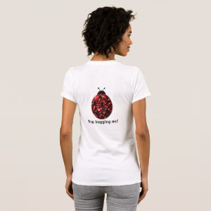 Red sparkly Ladybug Sluta Bugga mig Personalize Tee Shirt