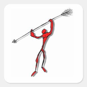 Red Spear Chucker Fyrkantigt Klistermärke