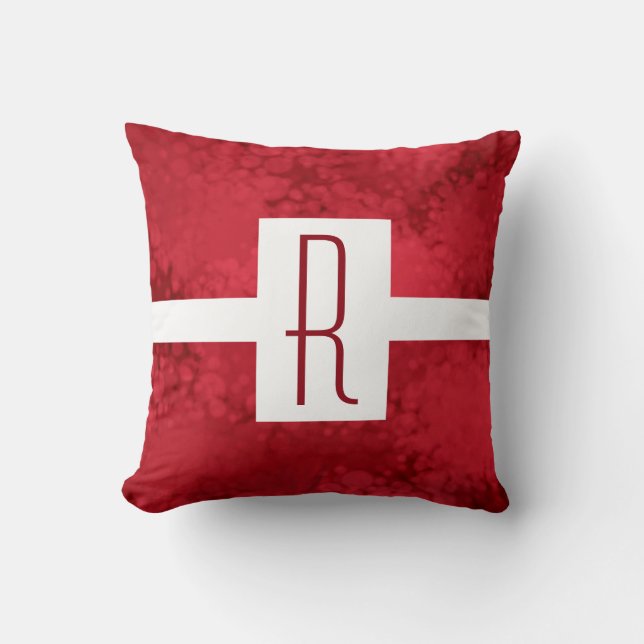 Red Speckled Monogram Kudde (Framsida)