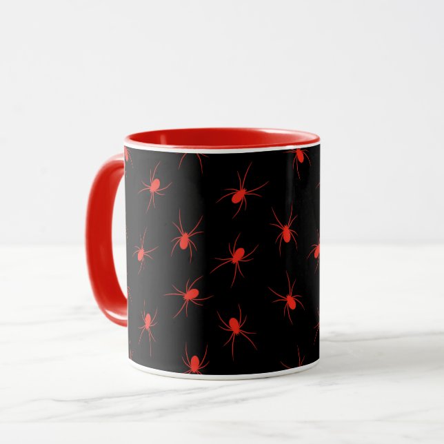 Red Spider Elegant Vintage Halloween Mugg (Framsida vänster)