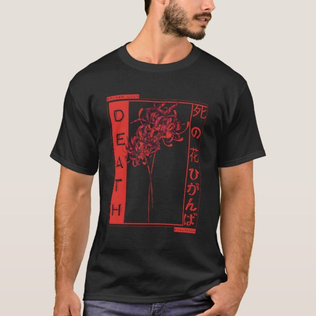 Red Spider Lily betyder Död Japan Anime Aestheti T Shirt (Framsida)