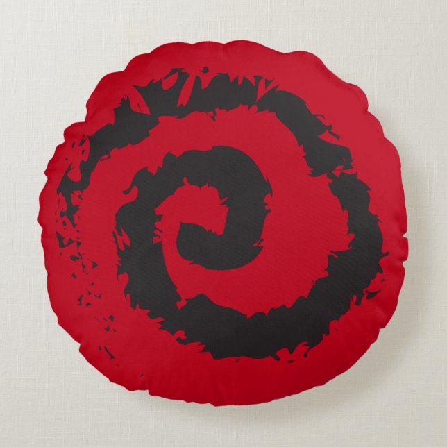 RED SPIRAL Round Dekorativ kudde (Framsidan)