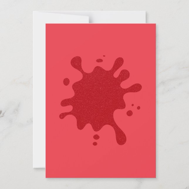 Red Splash on Tomato Red Magnetic Invite (Custom) Magnetisk Inbjudningskort (Framsida)