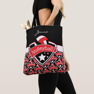 Red Sport Volleyball DIG-text Tygkasse