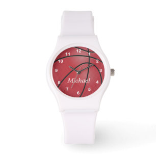 Red Sports Basketball DIY NAMN Armbandsur