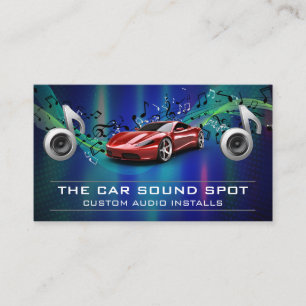 Red Sports Car Audio Musik noter Visitkort