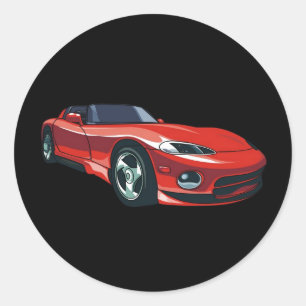 Red Sports Car Runt Klistermärke