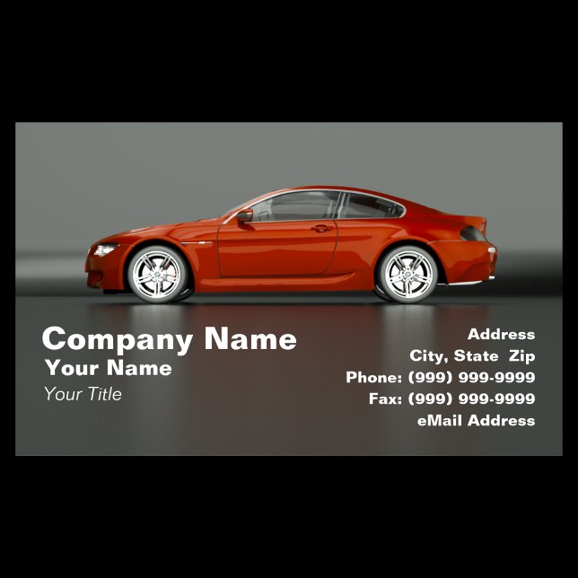 Red Sports Car Visitkort (Skapare uppladdad)