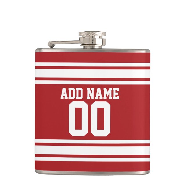 Red Sports Jersey med ditt namn och nummer Fickplunta (Framsidan)