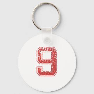 Red Sports Jerzee Number 9 Nyckelring