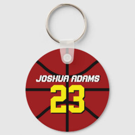 Red Sports Team Idrottsmans Basketball Keychain Nyckelring