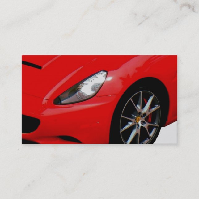 ~Red Sportscar~ AFFÄRSKORT, CUSTOMIZE IT! Visitkort (Framsida)