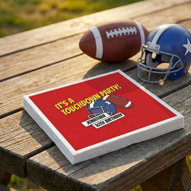 Red Sporty Football Firande Barns födelsedag Pappersservett (Skapare uppladdad)