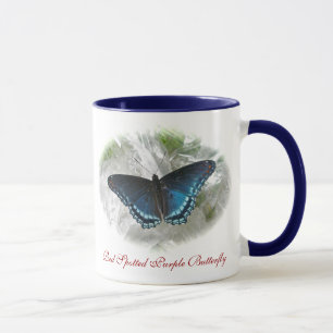Red Spoted Lila Butterfly Mugg