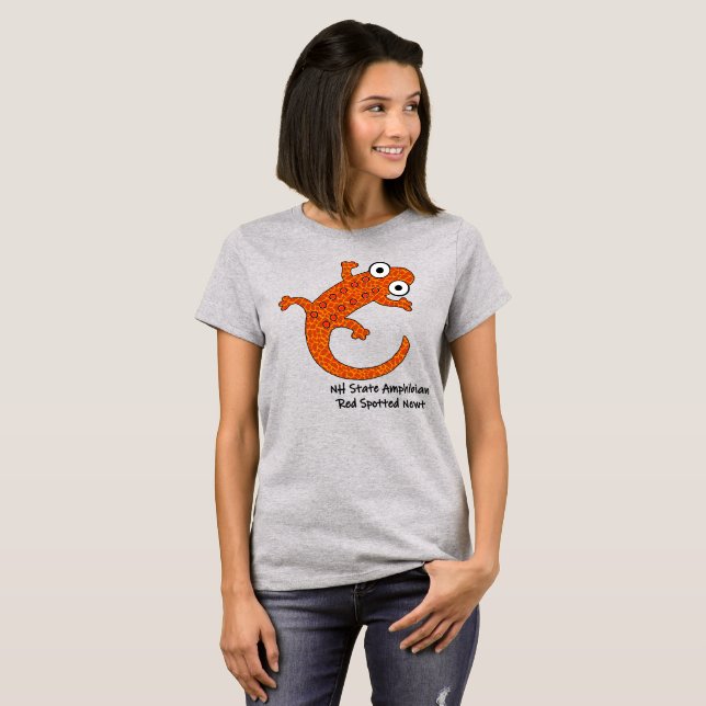 Red Spoted Newt - New Hampshire State Amphibian T Shirt (Hel framsida)