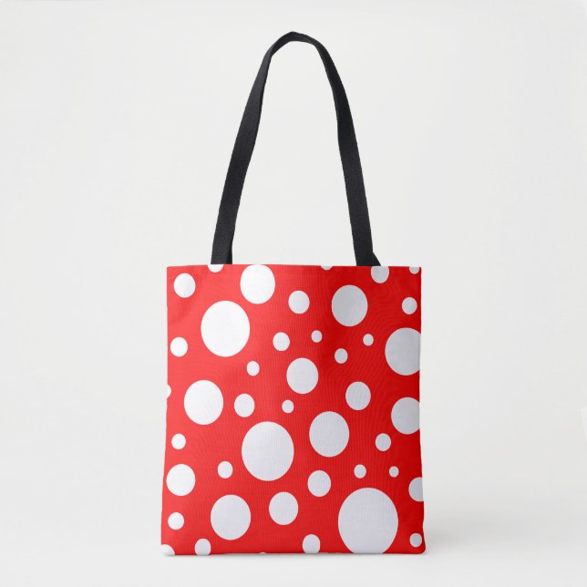 Red Spots Tote Bag Tygkasse (Framsida)