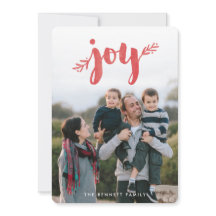 Red Sprigs of Joy Jul Helgdag Photo Card