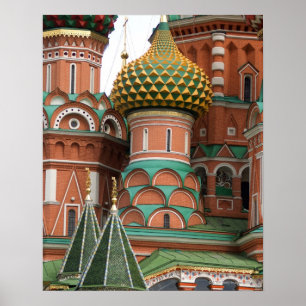 Red Square i Moskva, Ryssland. Fotografi på en Poster