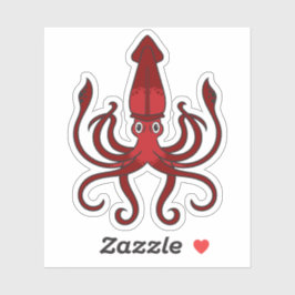 Red Squid Sticker Klistermärken