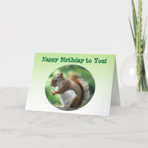 Red Squirrel Birthday Kort