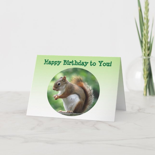 Red Squirrel Birthday Kort (Framsida)