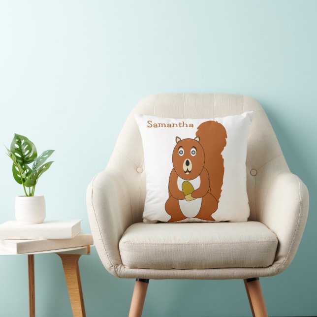 Red Squirrel Design Personalised Kudde (Stol)