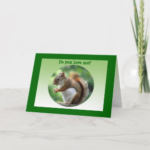 Red Squirrel Valentine Helgkort