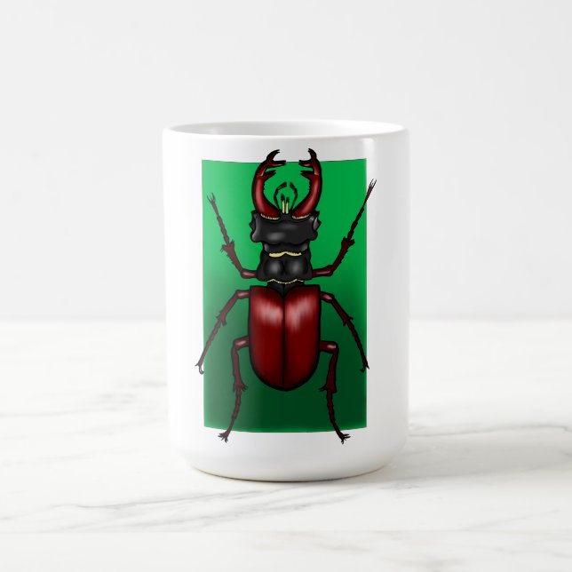 Red Stag Beetle Illustration Kaffemugg (Center)