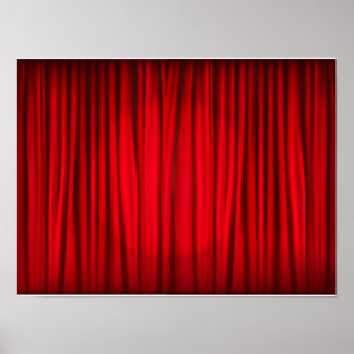 Red Stage Curtain Mönster Poster