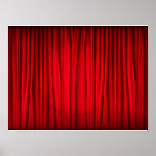 Red Stage Curtain Mönster Poster (Framsidan)